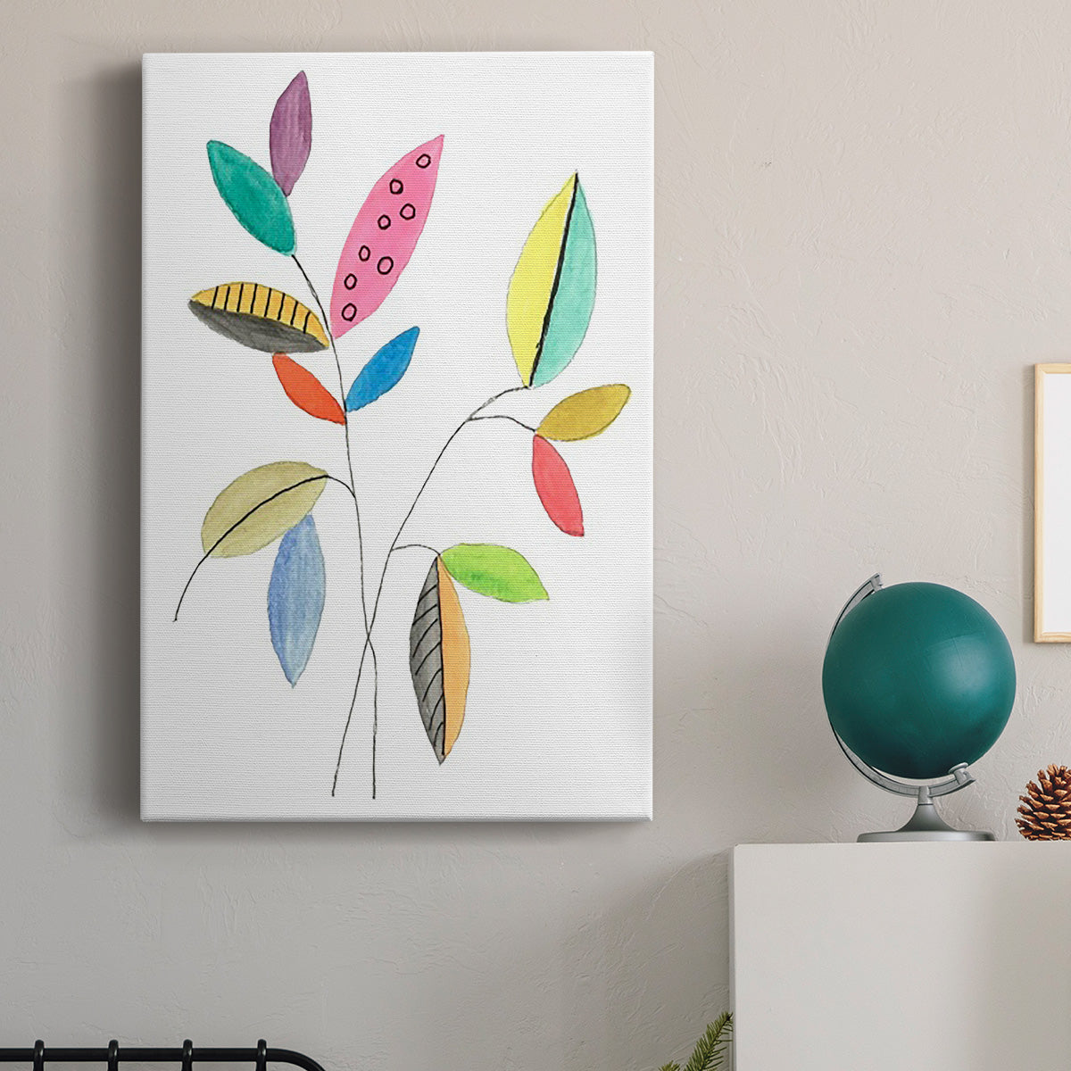 Color Pop Leaves III - Canvas Art Print