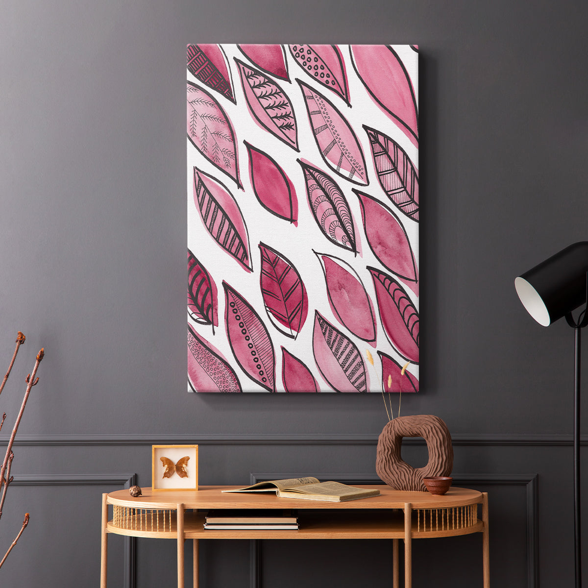 Patterned Leaf Shapes III - Canvas Art Print