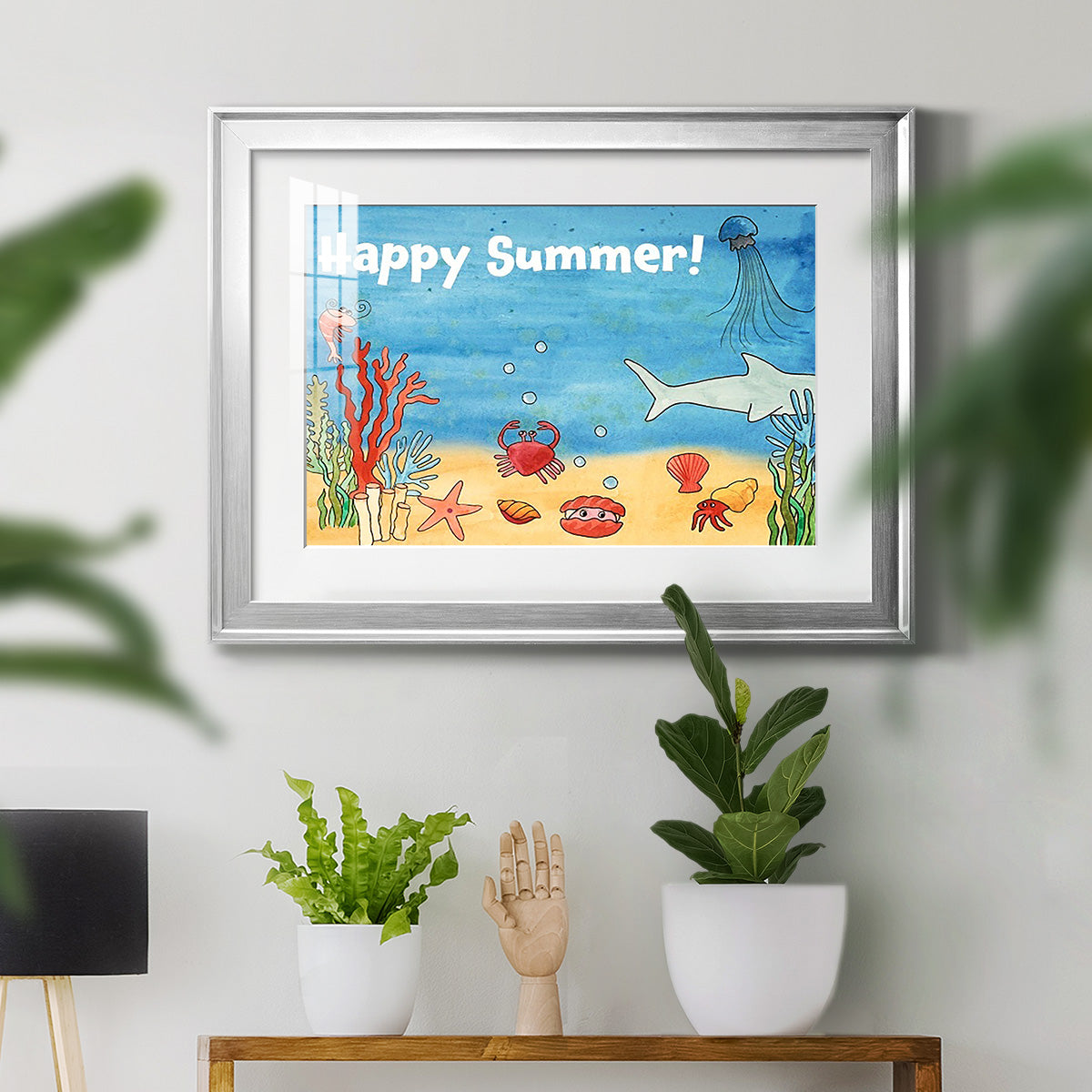 Cute Sea Creatures I Premium Framed Print - Ready to Hang