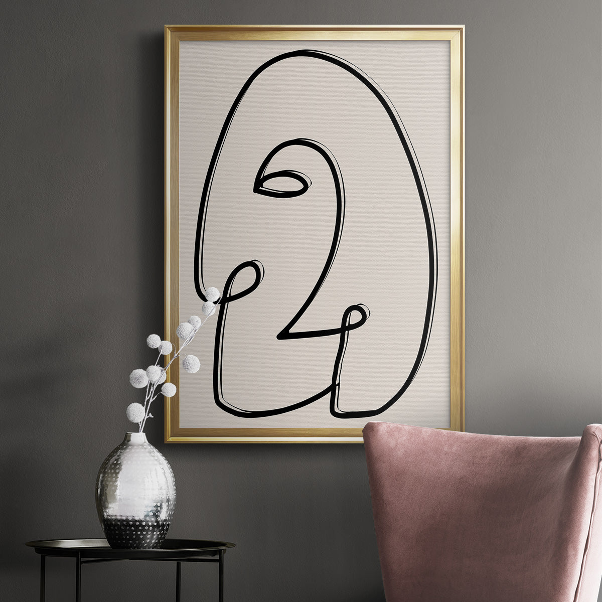 Face It II - Modern Framed Canvas Print