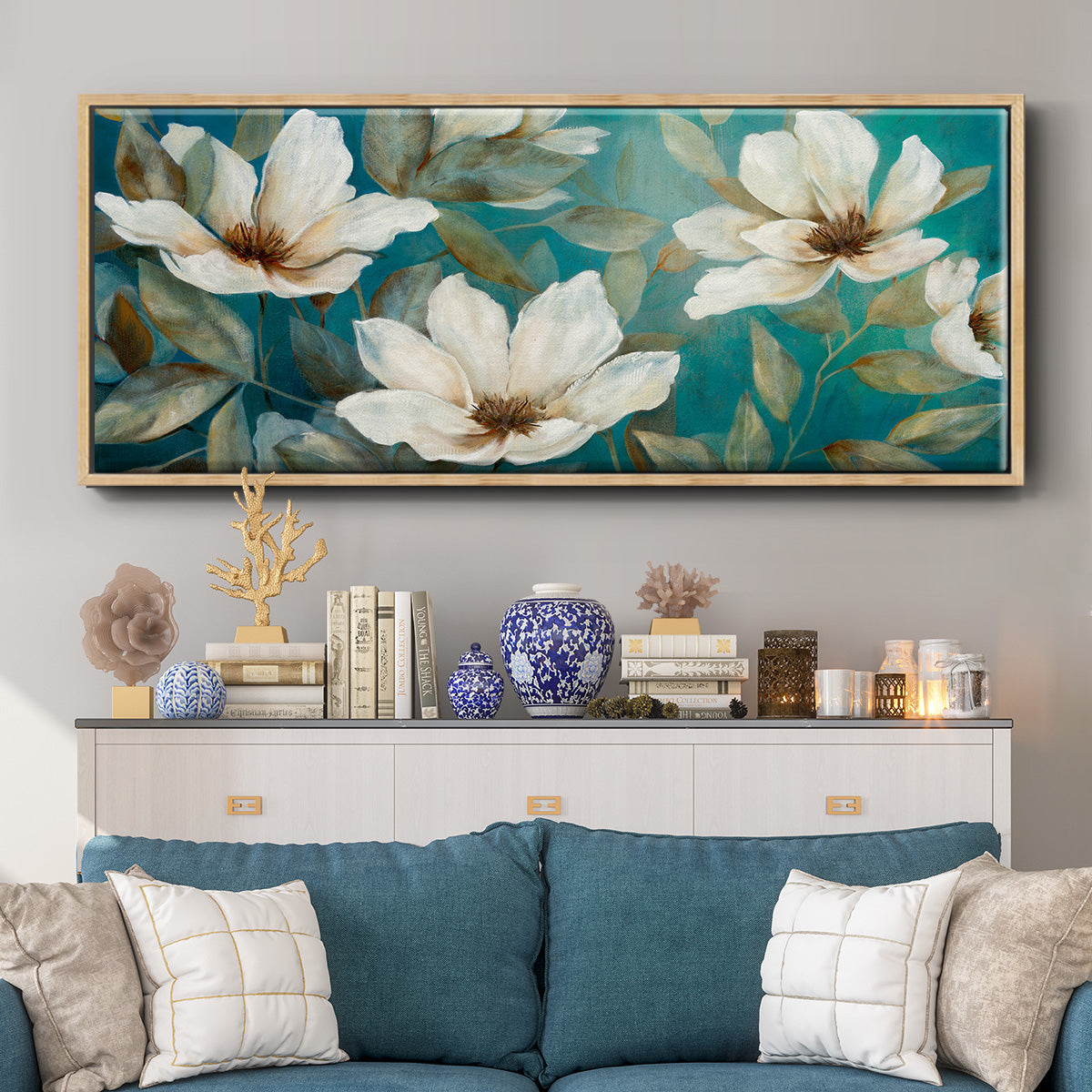 Shade of Blue - Floater Framed Canvas Print