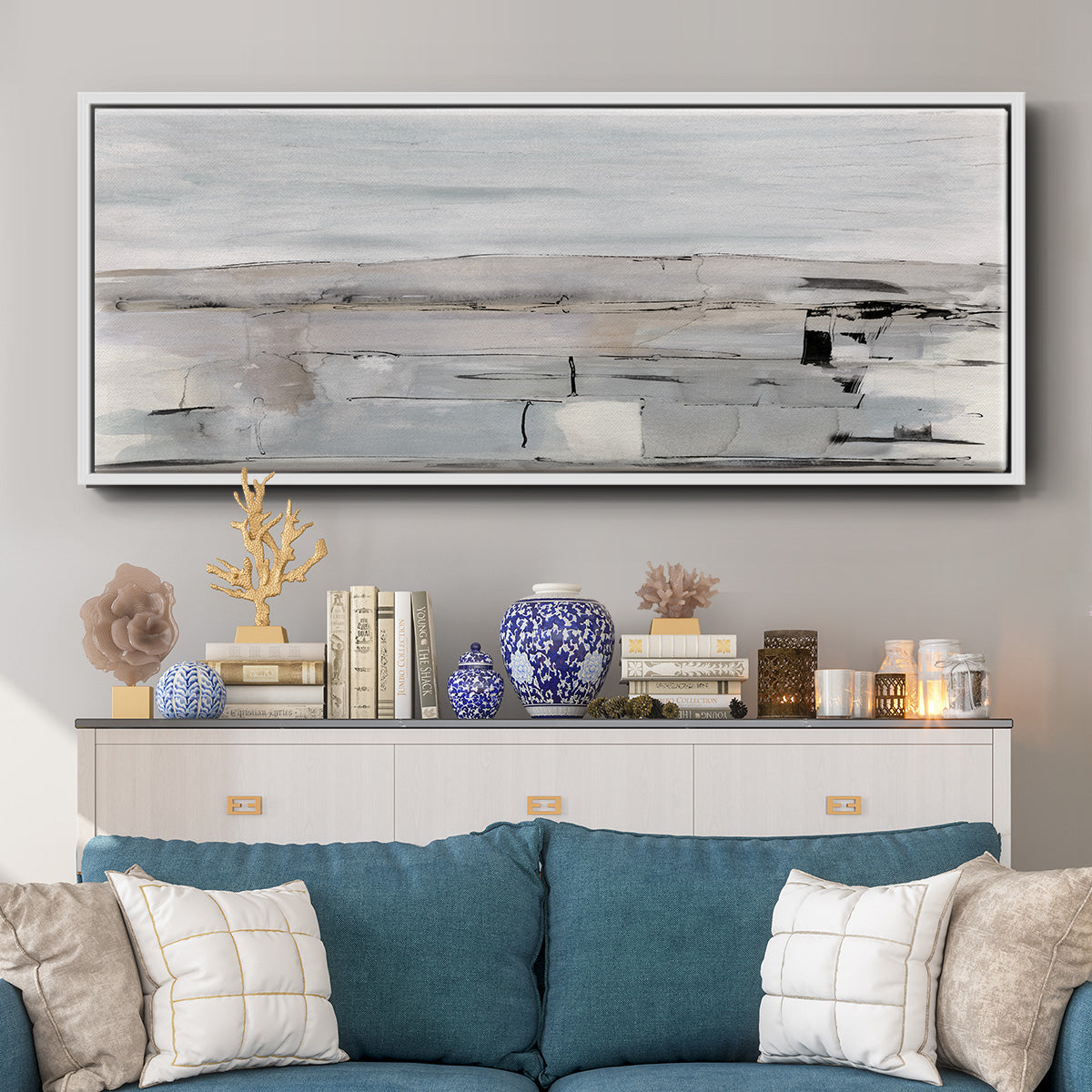 Faraway Field - Floater Framed Canvas Print
