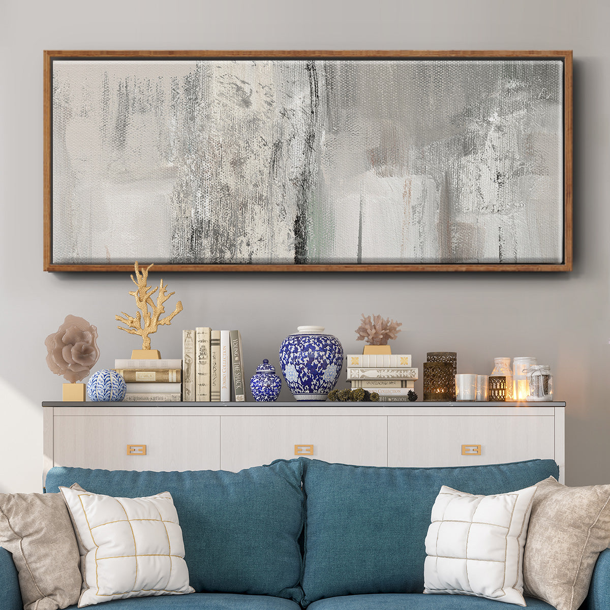 Glittering Shoreline - Floater Framed Canvas Print