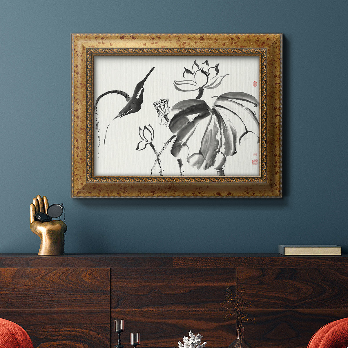 Lotus Study I Premium Framed Canvas- Ready to Hang