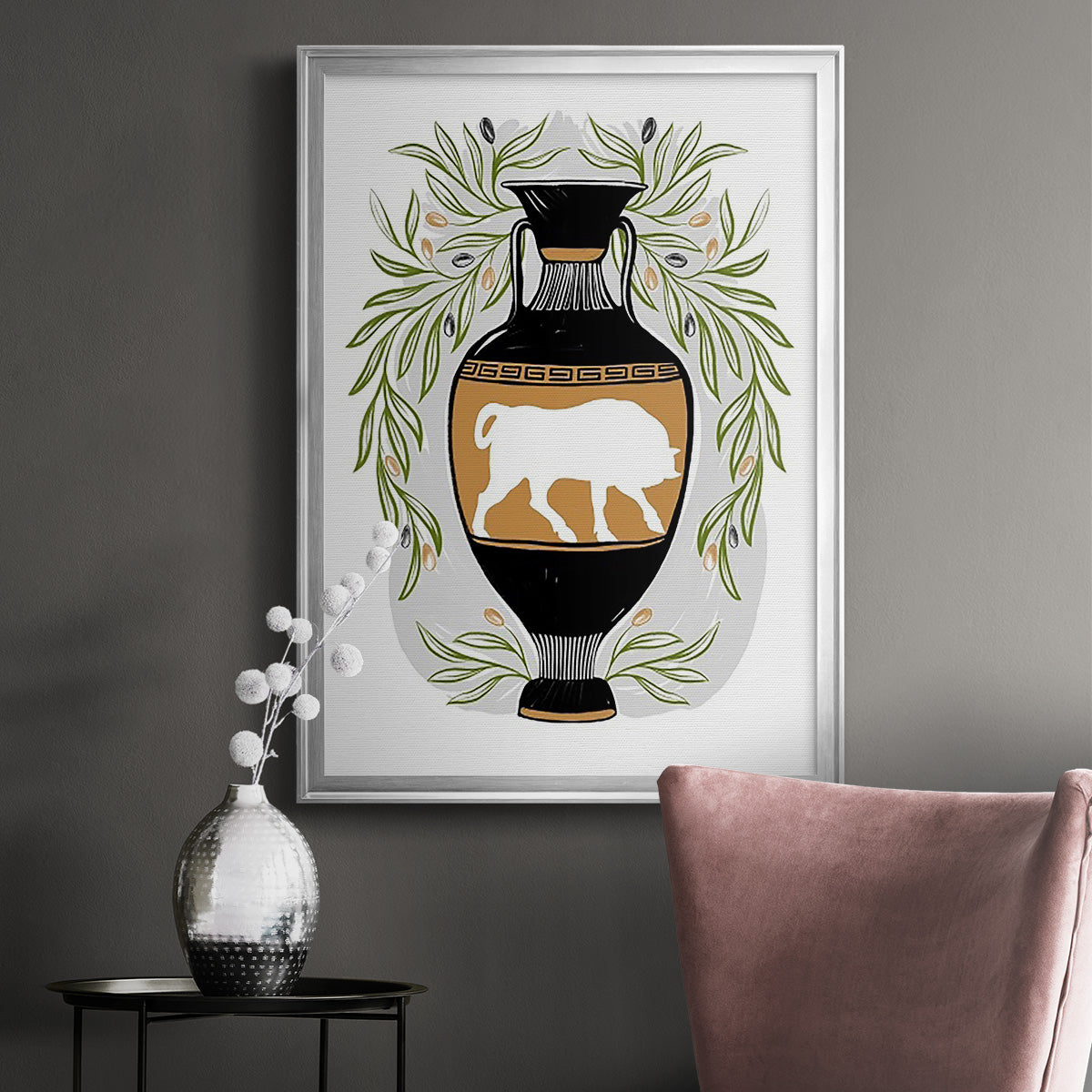 Greek Vases IV - Modern Framed Canvas Print