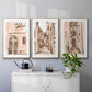 Blush Architecture Study IV - Framed Premium Gallery Wrapped Canvas L Frame 3 Piece Set - Ready to Hang