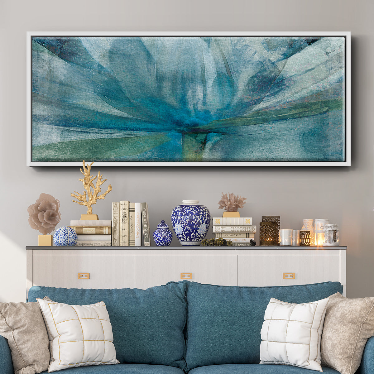 Blue Awakening - Floater Framed Canvas Print