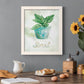 Potted Basil - Premium Canvas Framed in Barnwood - Ready to Hang