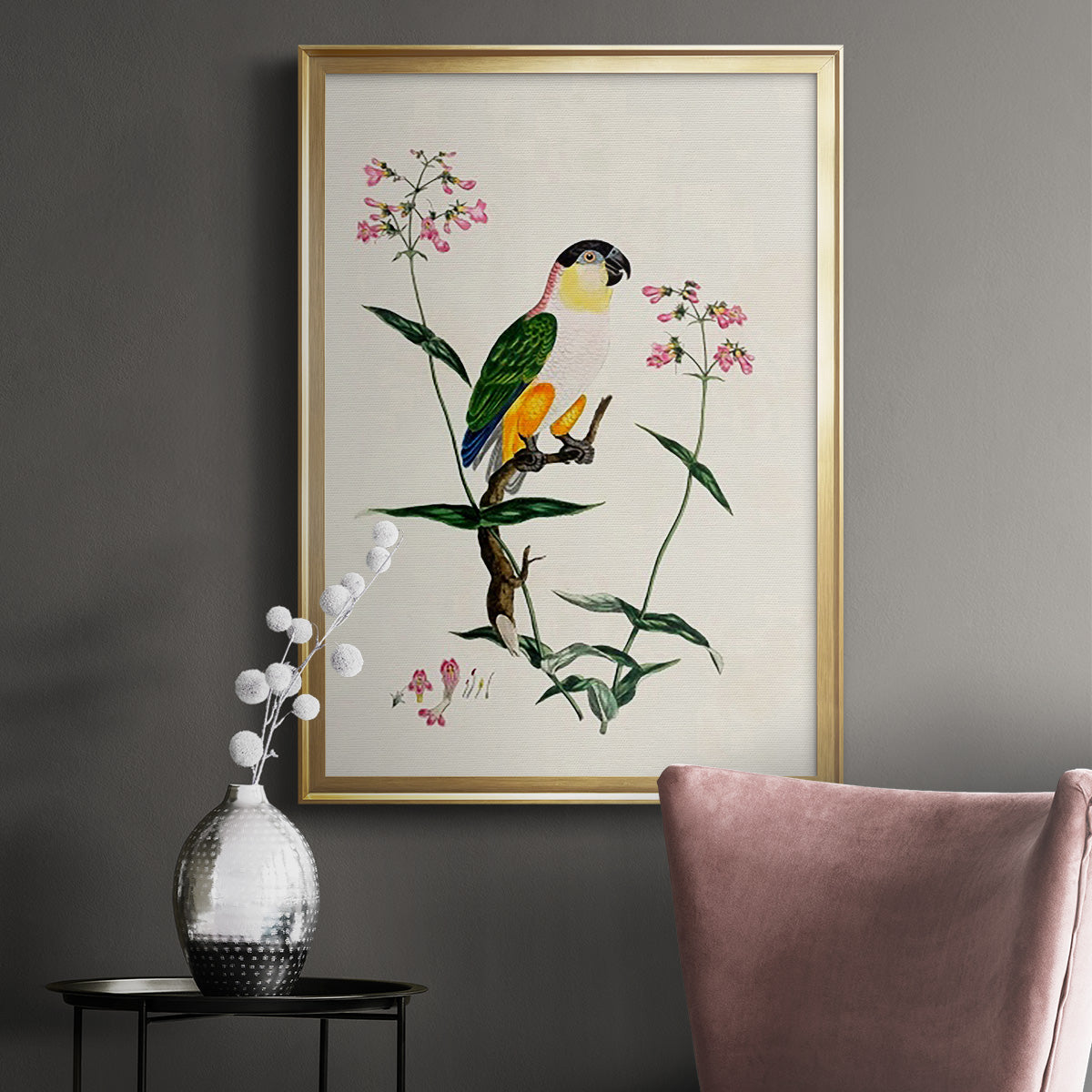 Bird in Habitat IV - Modern Framed Canvas Print