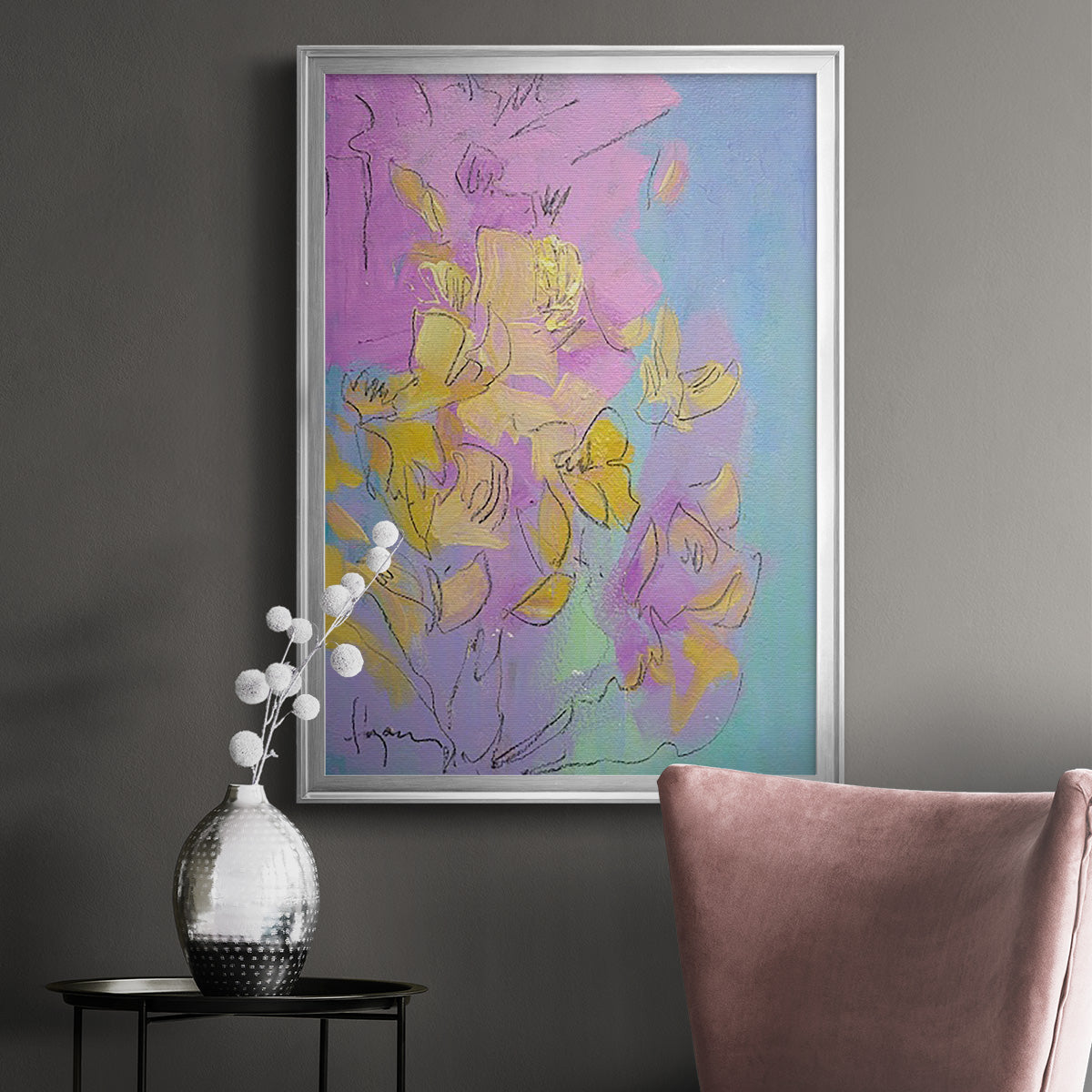 Dancing Heart - Modern Framed Canvas Print