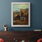 American genre scene of domestic life by Winslow Homer in an ornate weathered white frame displayed in a dark-toned interior setting.