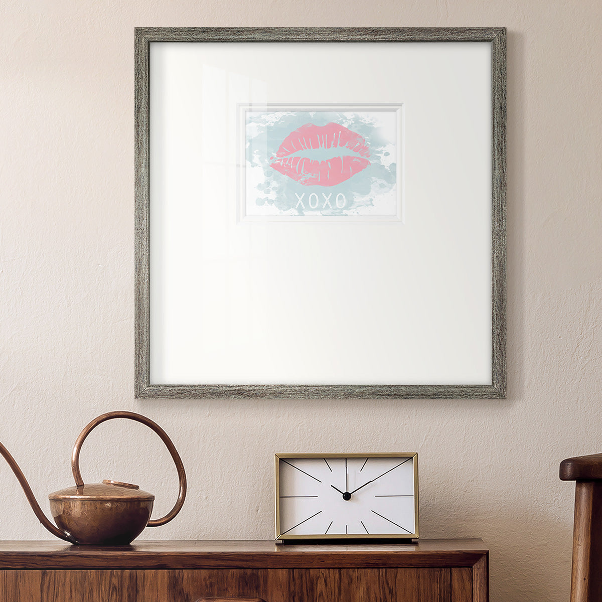 XOXO in Color Premium Framed Print Double Matboard