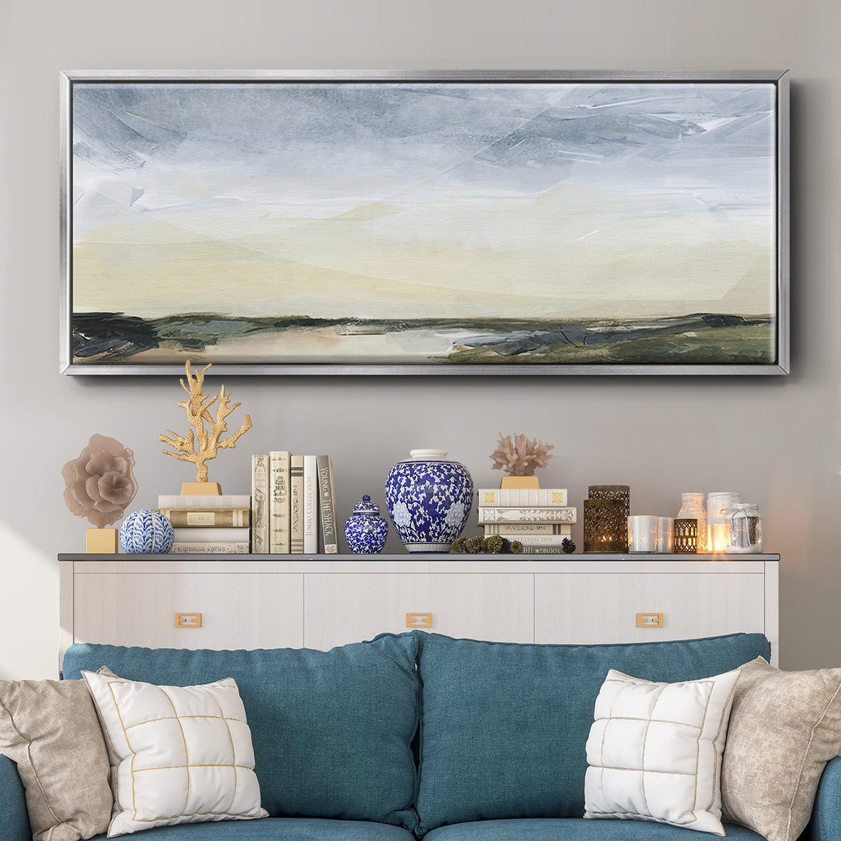 Green Ridge II - Floater Framed Canvas Print