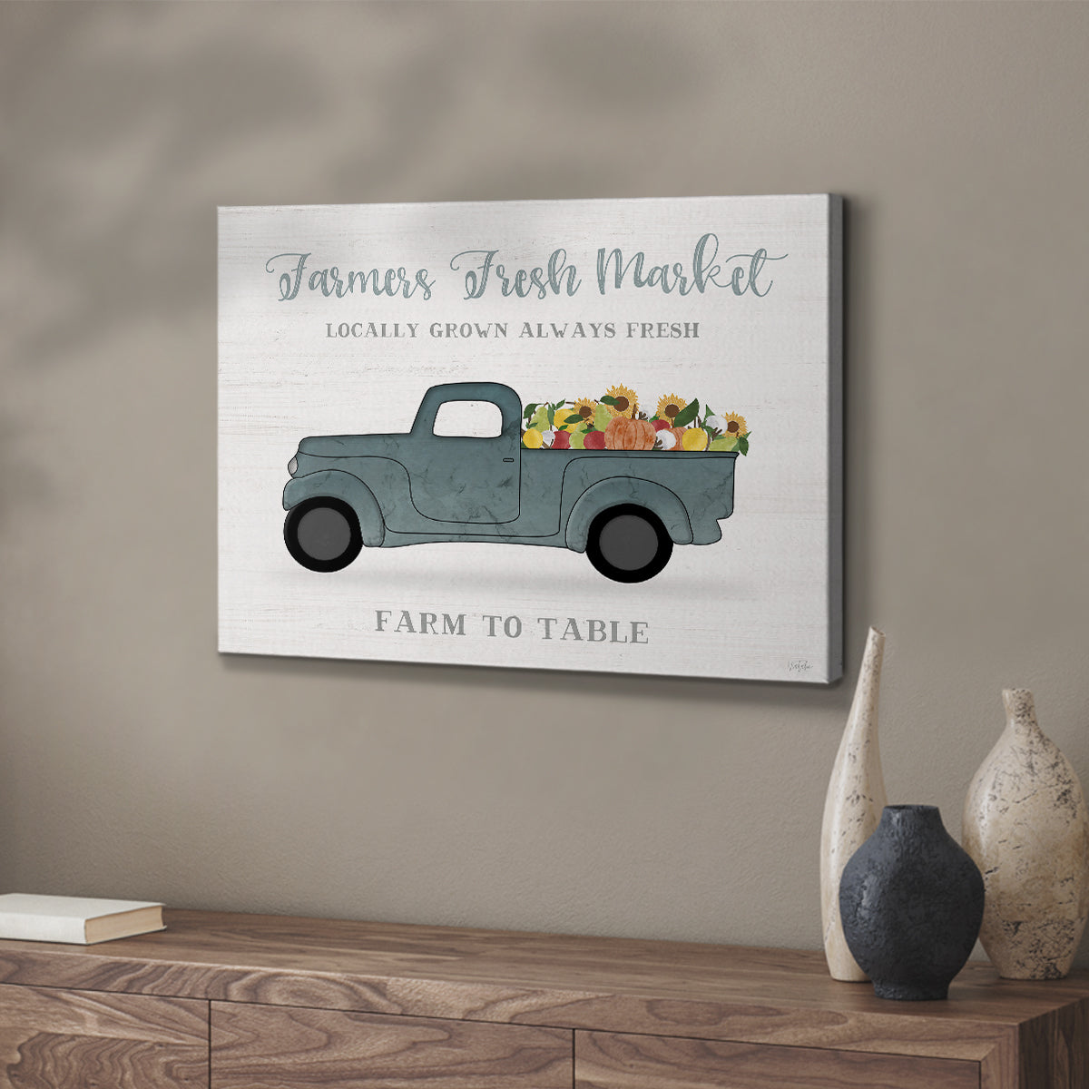 Fresh Sunflowers Truck - Canvas Art Print