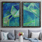 Geometric in Cool III - Premium Framed Canvas 2 Piece Set - Ready to Hang