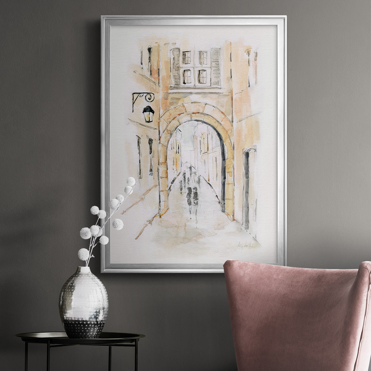 Venice Market Day II - Modern Framed Canvas Print