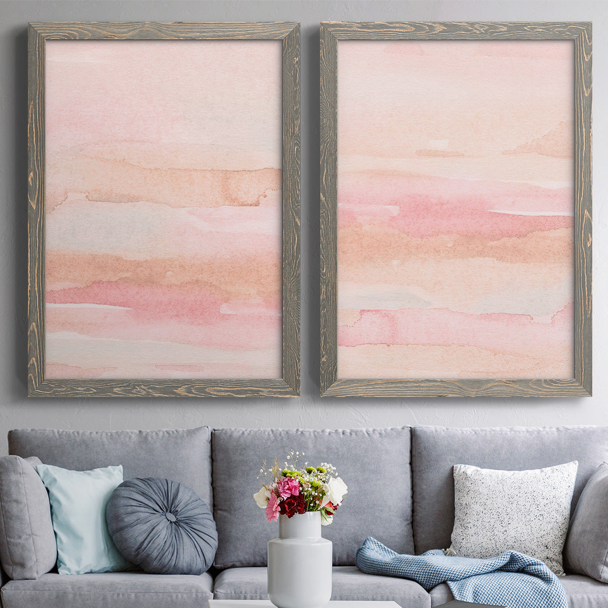 Rose Fade I - Premium Framed Canvas 2 Piece Set - Ready to Hang