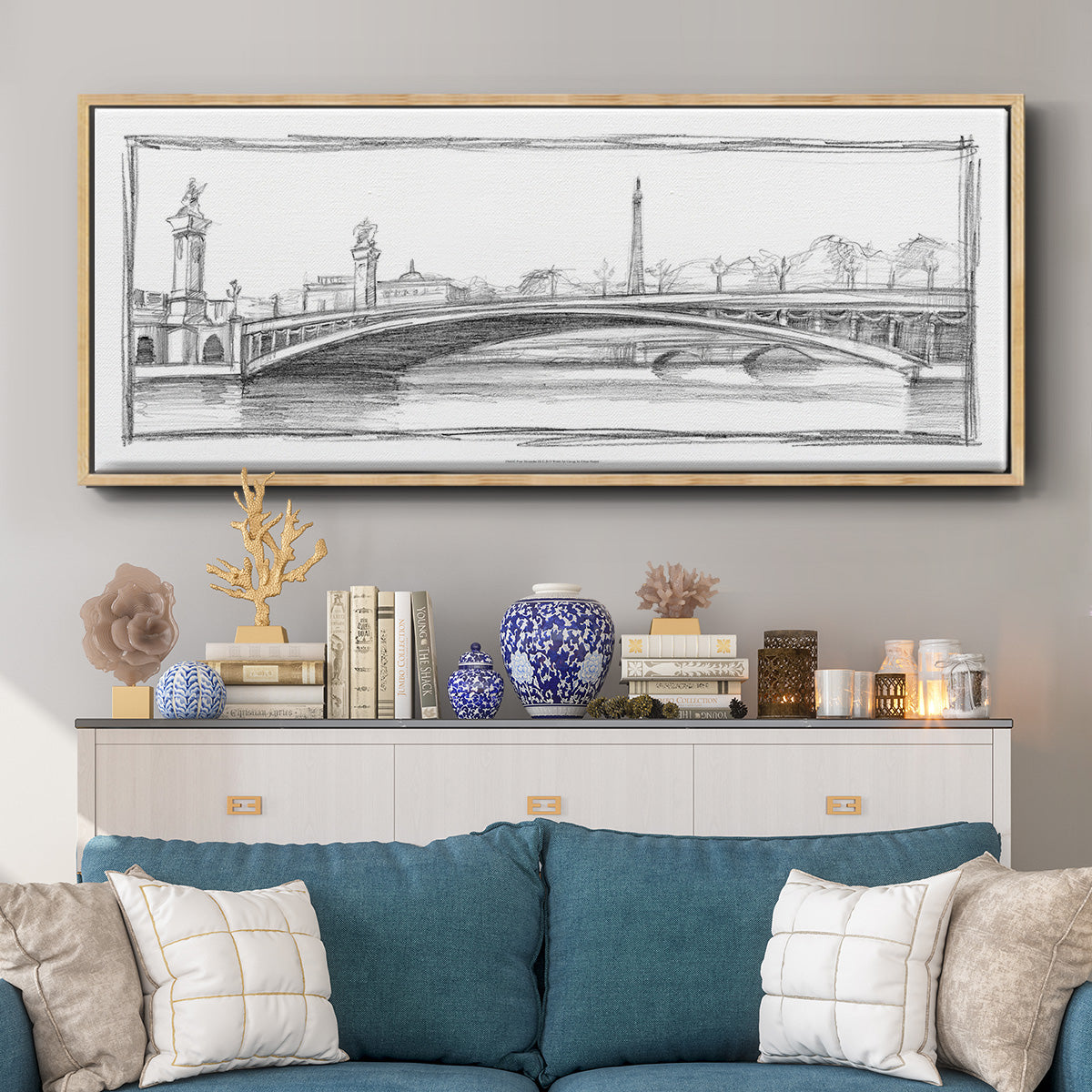 Pont Alexandre III - Floater Framed Canvas Print