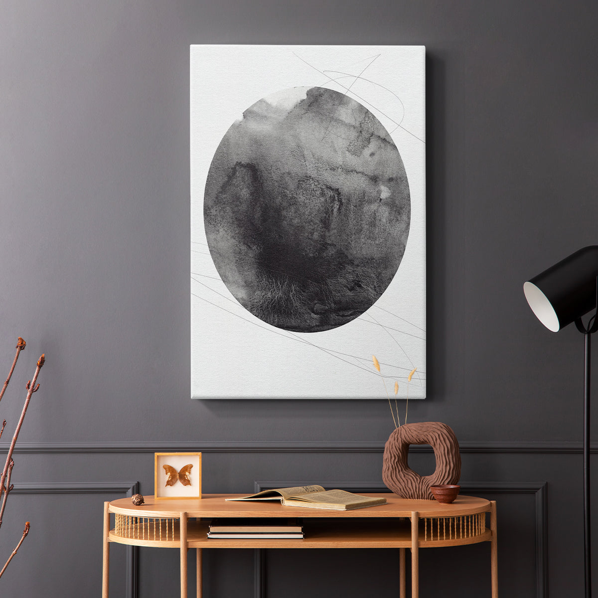 Graphite Moon I - Canvas Art Print
