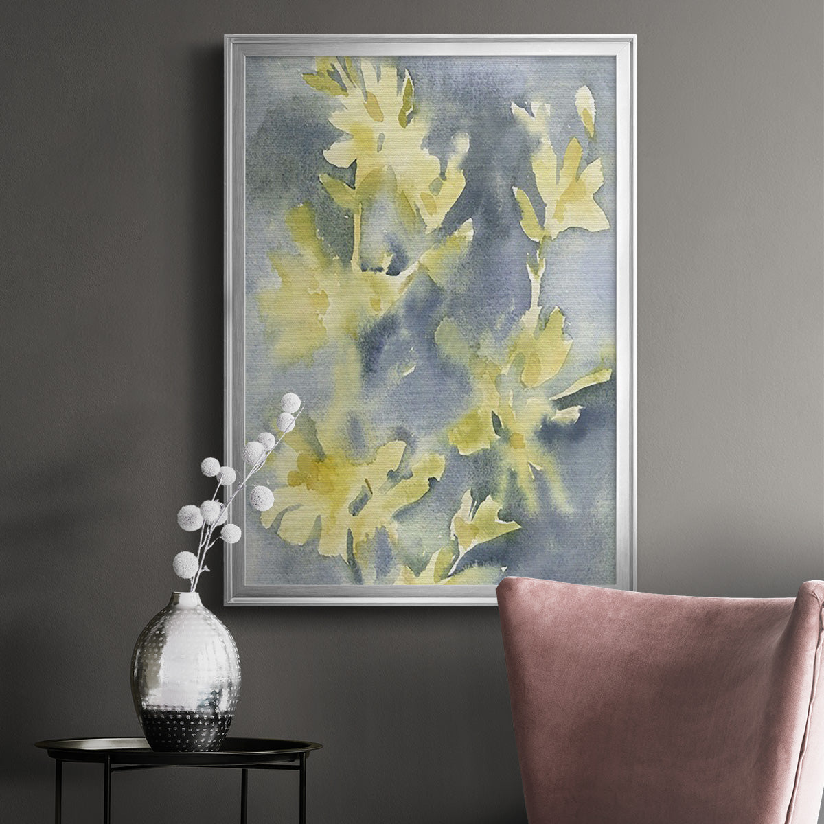 Forsythia Blooms II - Modern Framed Canvas Print