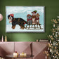Christmas Mutt Sled - Floater Framed Canvas Print