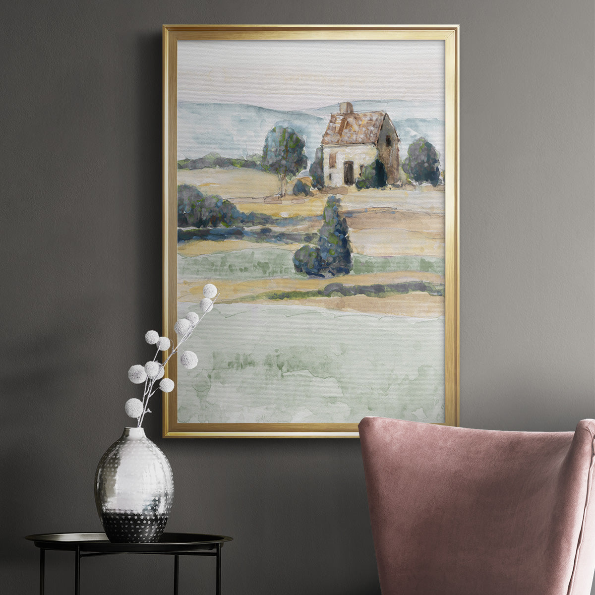 On the Countryside II - Modern Framed Canvas Print