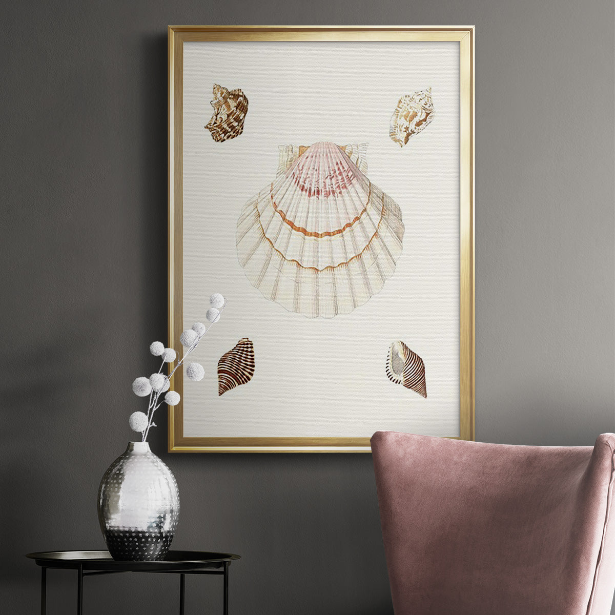 Pastel Knorr Shells IV - Modern Framed Canvas Print