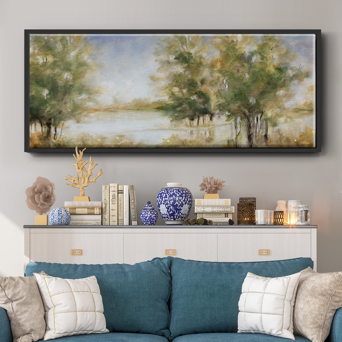 Waterway Grove - Floater Framed Canvas Print