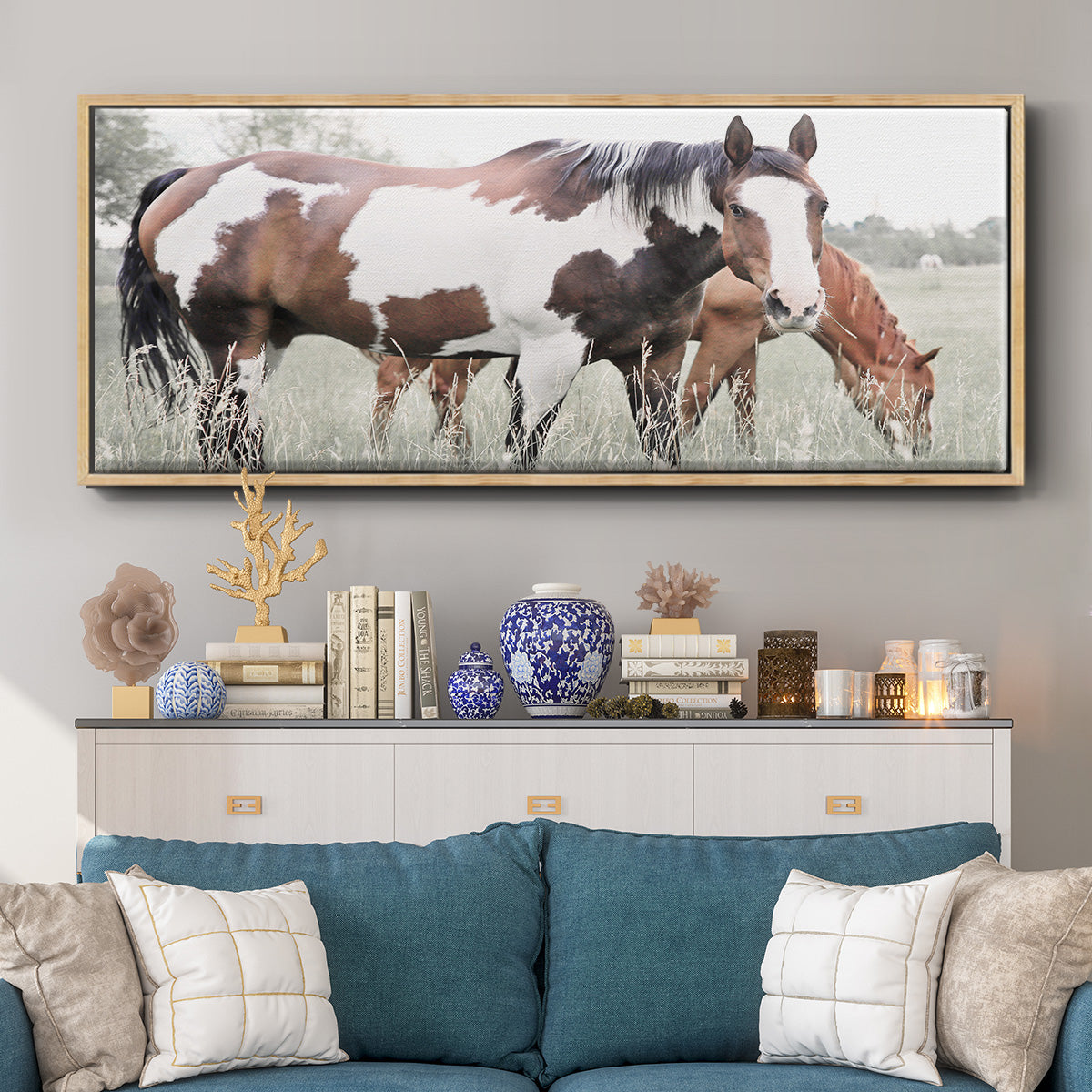 Grazin' - Floater Framed Canvas Print