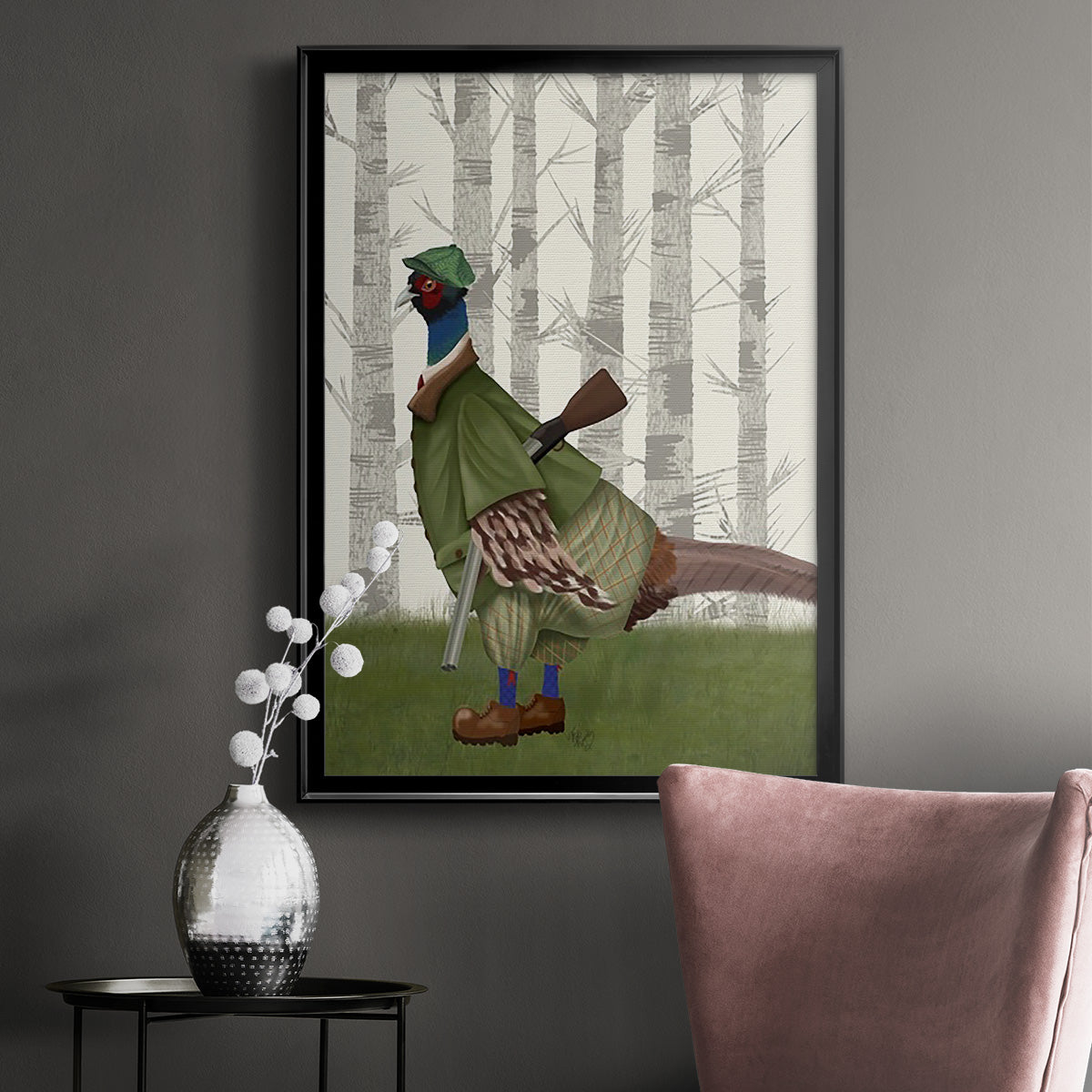 Pheasant Shooting Party 1 - Modern Framed Canvas Print