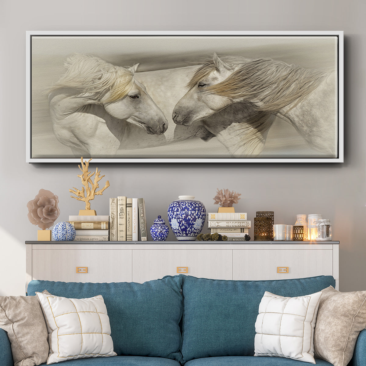 Old Acquaintances - Floater Framed Canvas Print