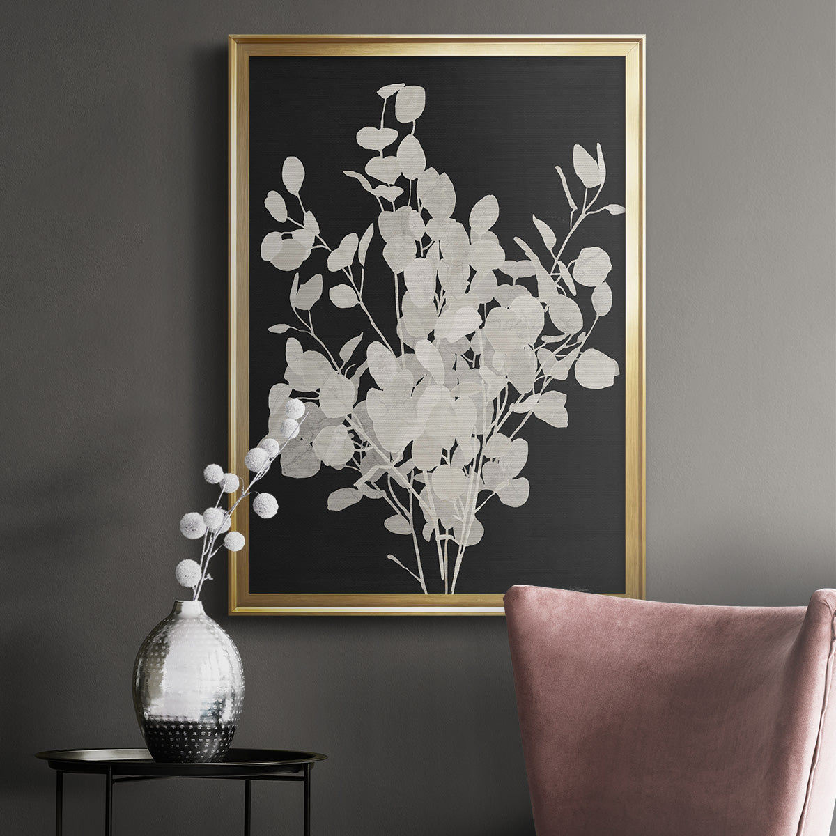 Misty Branches II - Modern Framed Canvas Print