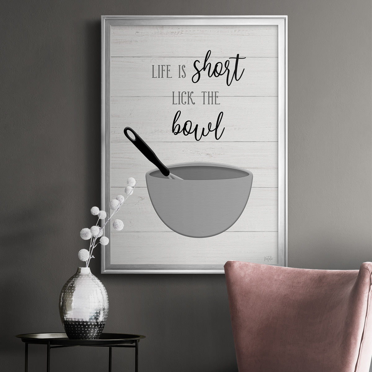 Lick the Bowl - Modern Framed Canvas Print