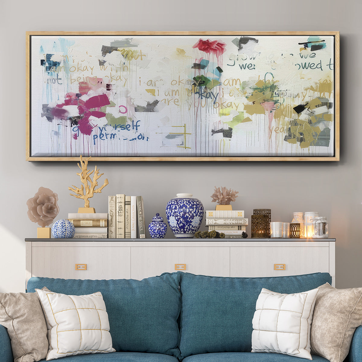 I'm Okay V - Floater Framed Canvas Print
