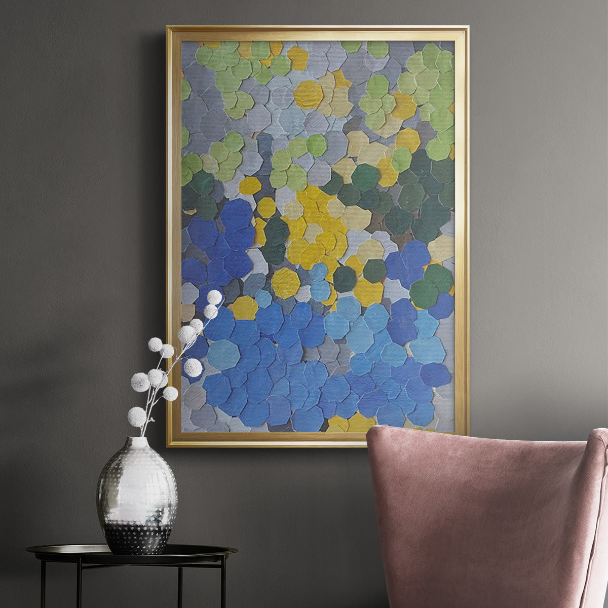 Lake Como Garden - Modern Framed Canvas Print