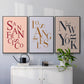 City Center Type I - Framed Premium Gallery Wrapped Canvas L Frame 3 Piece Set - Ready to Hang