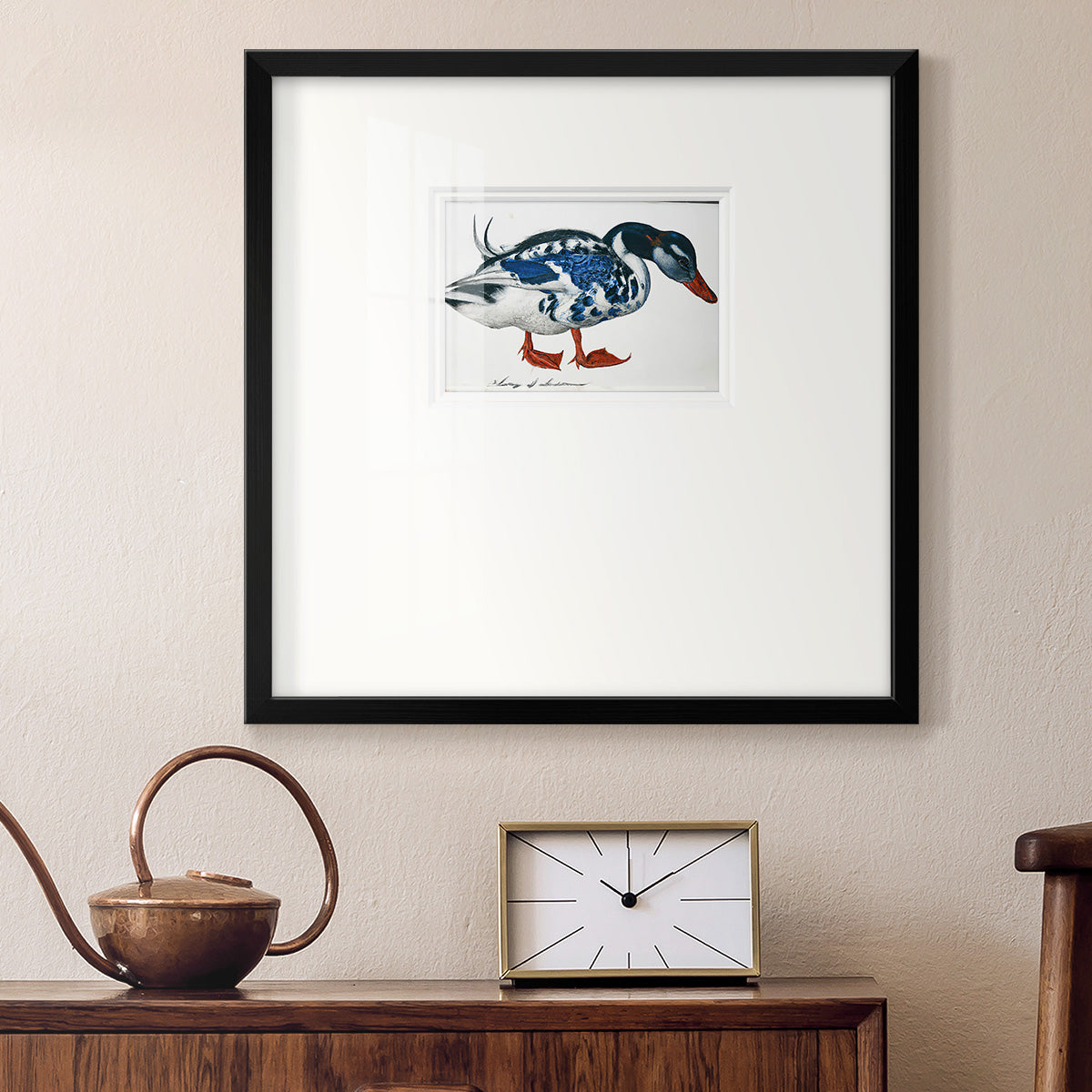 Blue Mallard Premium Framed Print Double Matboard