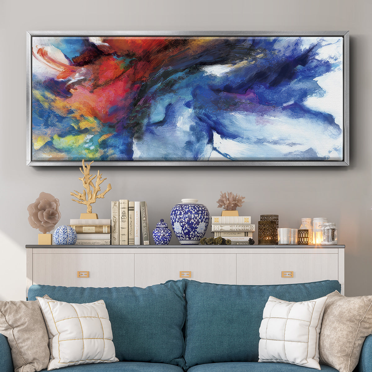 Color Burst  - Floater Framed Canvas Print