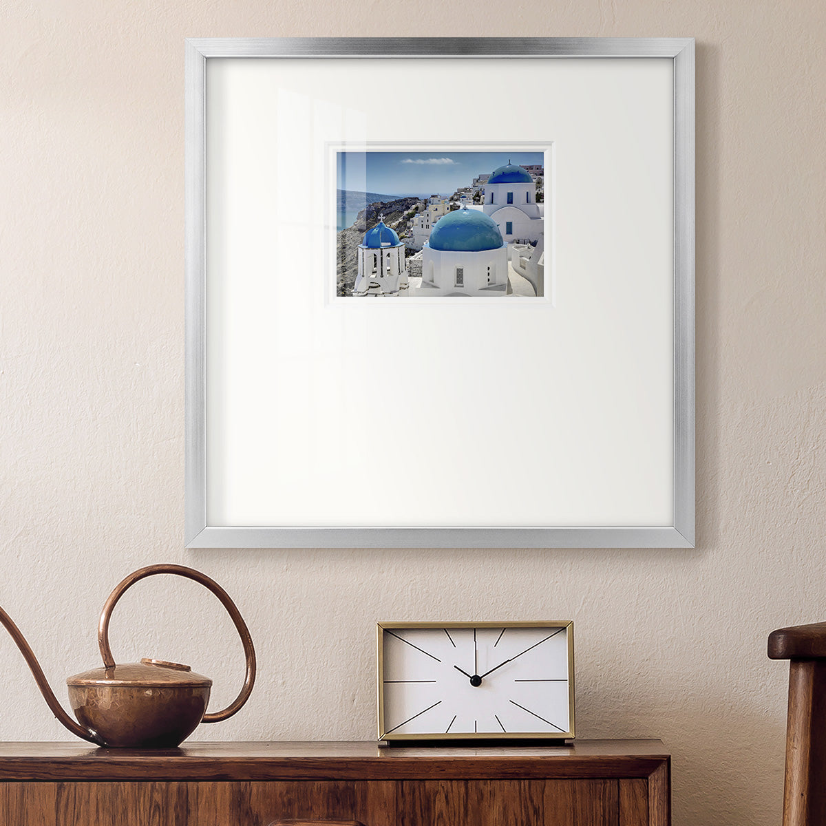 Santorini Saturday Premium Framed Print Double Matboard