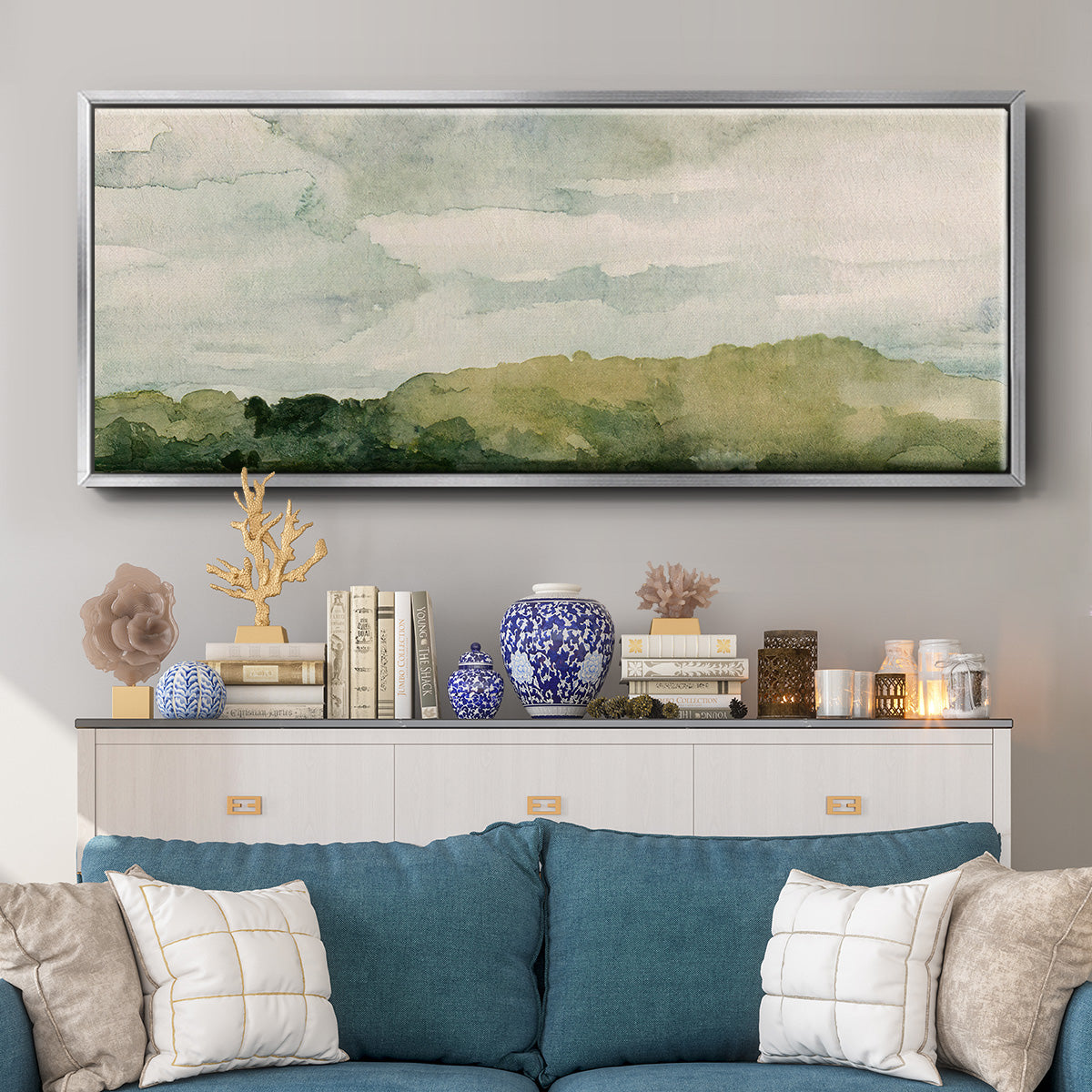 Riverside I - Floater Framed Canvas Print