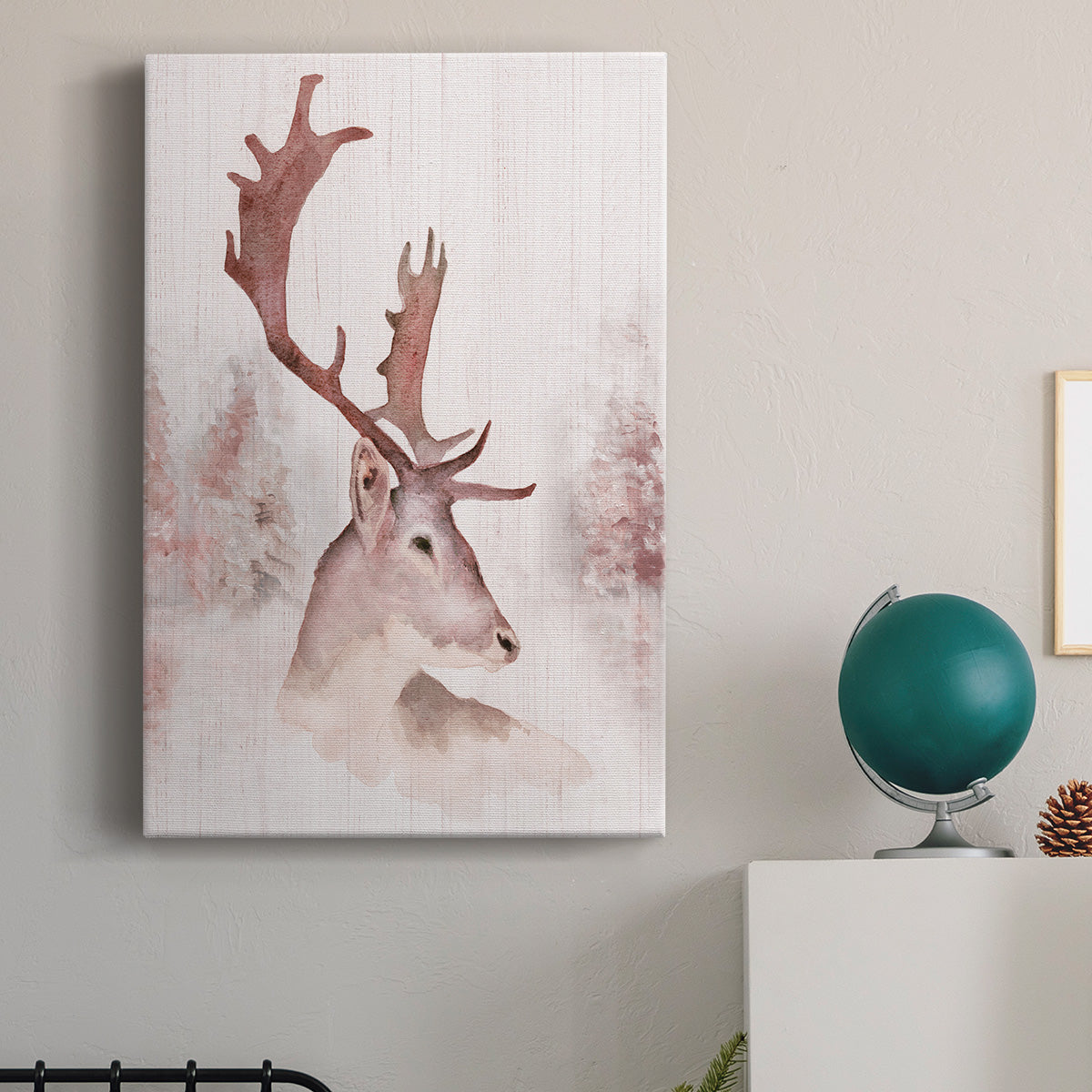 Blush Deer Premium Gallery Wrapped Canvas - Ready to Hang