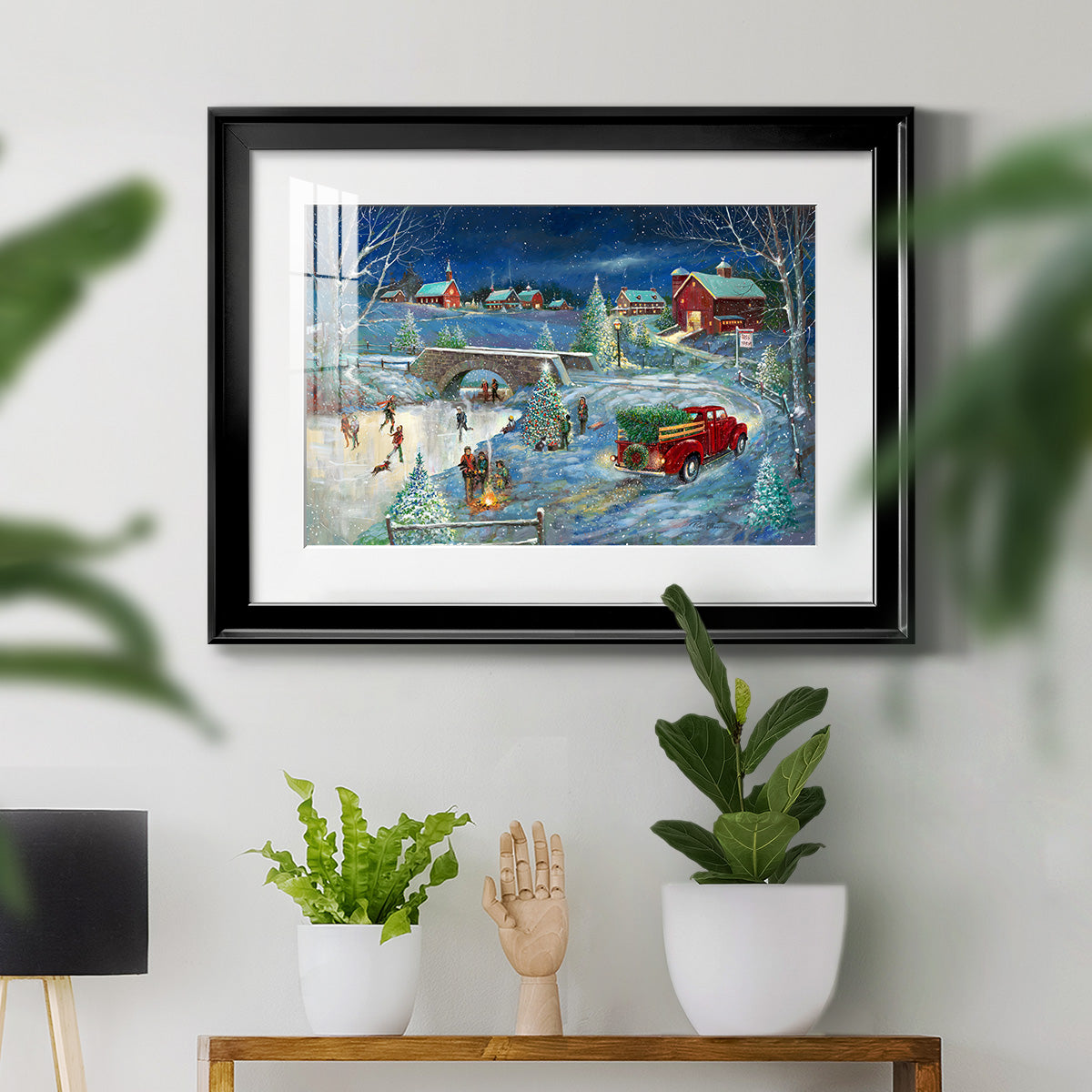 Warm Holiday Memories - Modern Framed Art Print