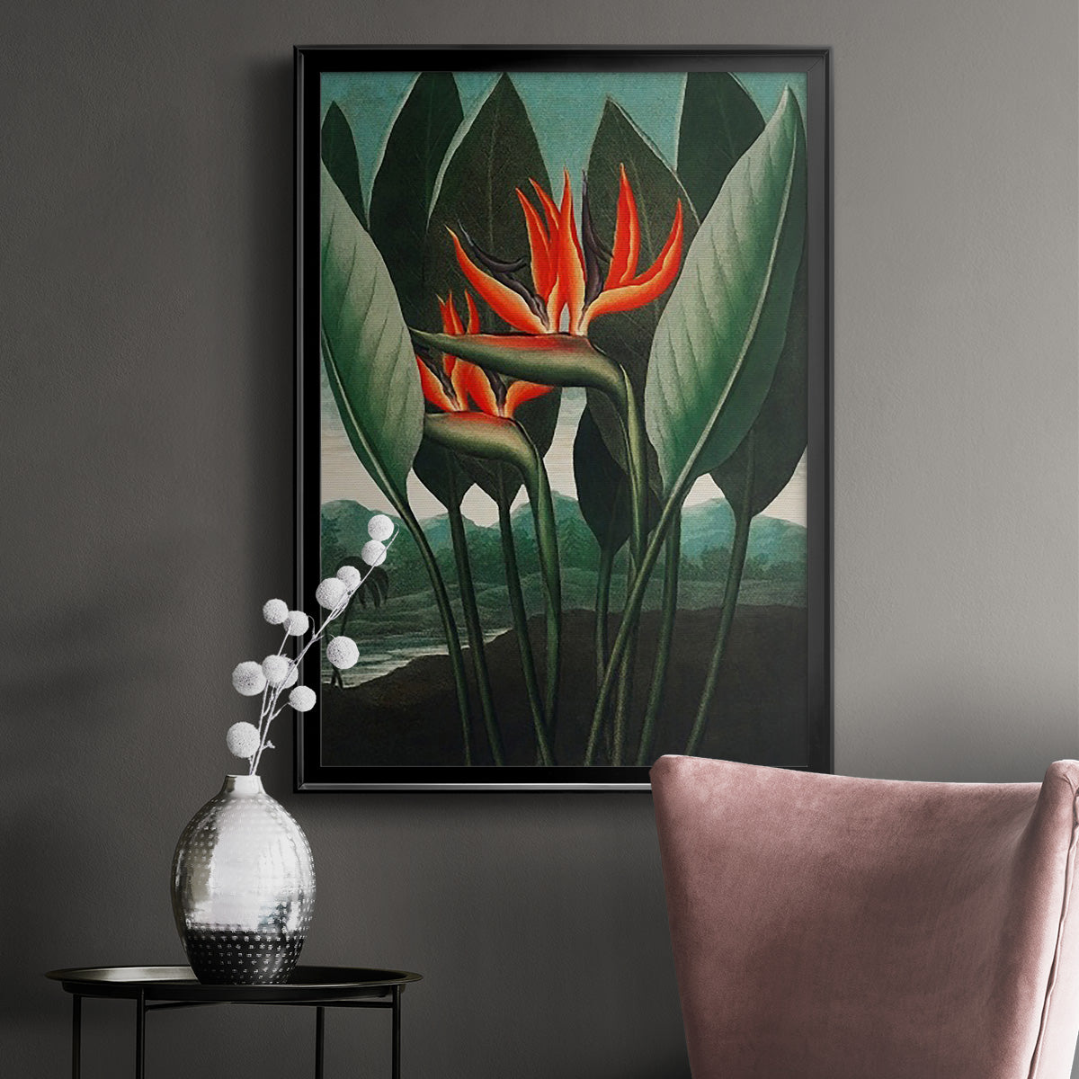 Temple of Flora IV - Modern Framed Canvas Print