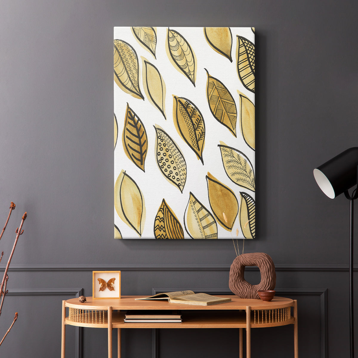 Patterned Leaf Shapes II - Canvas Art Print