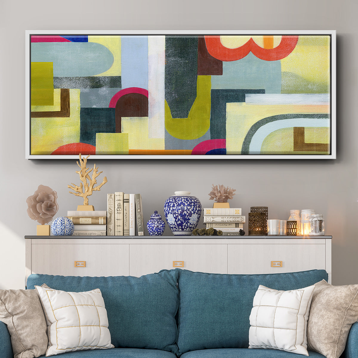 City of Rainbows III - Floater Framed Canvas Print