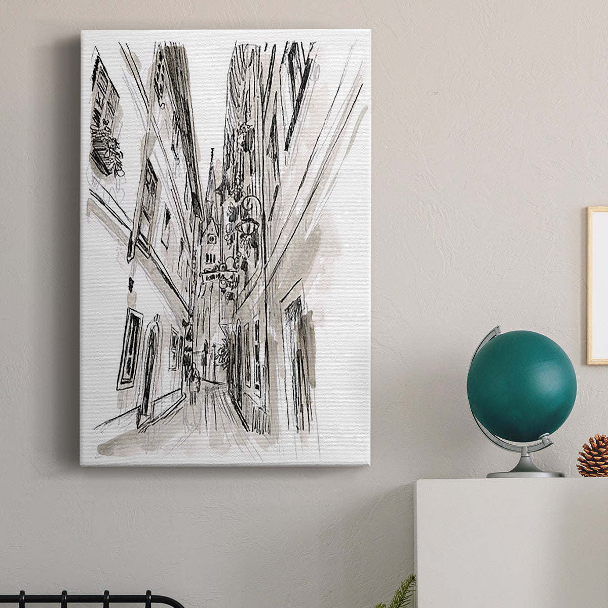 Europe Street Sketches III Premium Gallery Wrapped Canvas - Ready to Hang