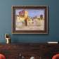 Impressionist Italian village scene by John Singer Sargent in an ornate bronzed mahogany wood frame displayed in a dark-toned interior setting.