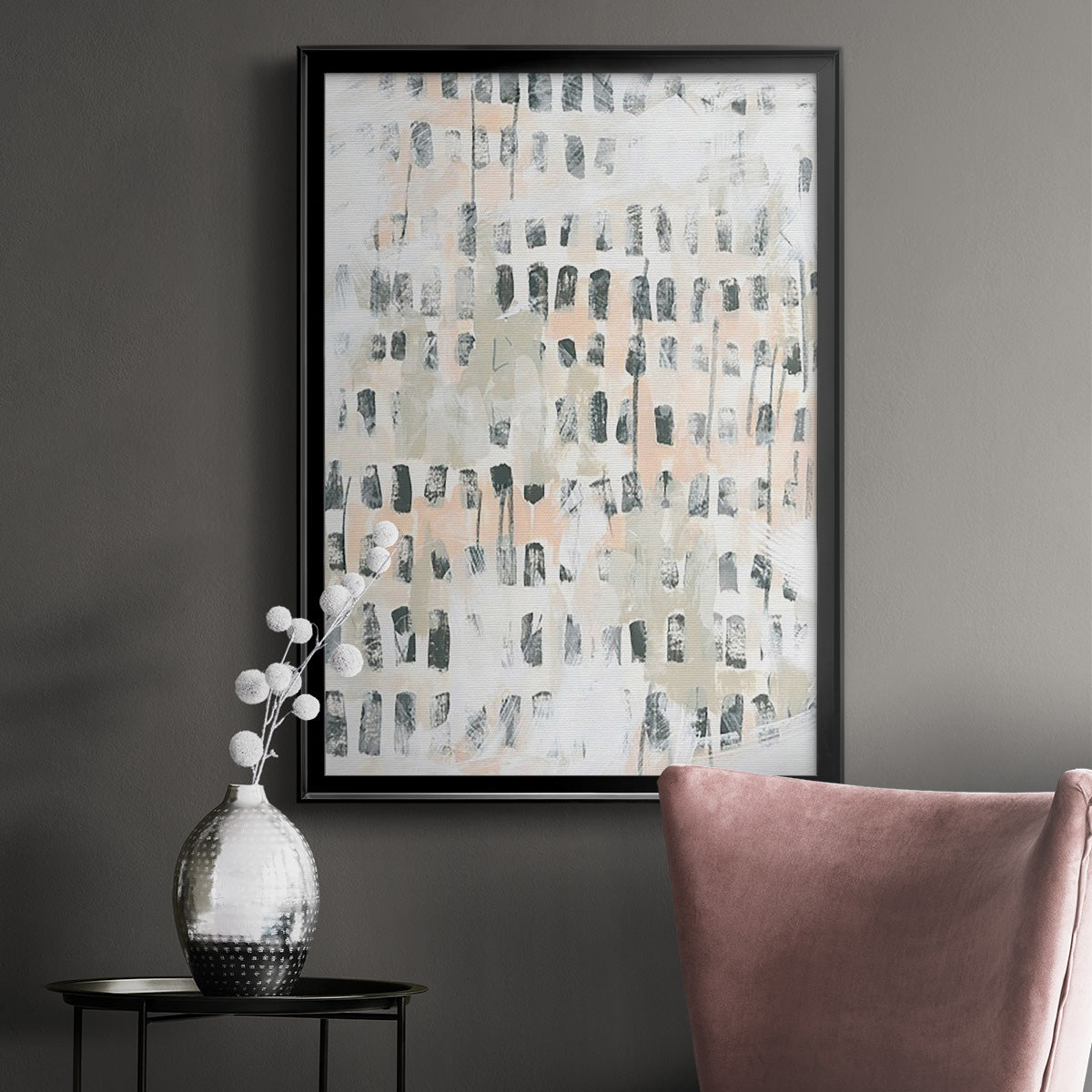 Sand Glyphs III - Modern Framed Canvas Print