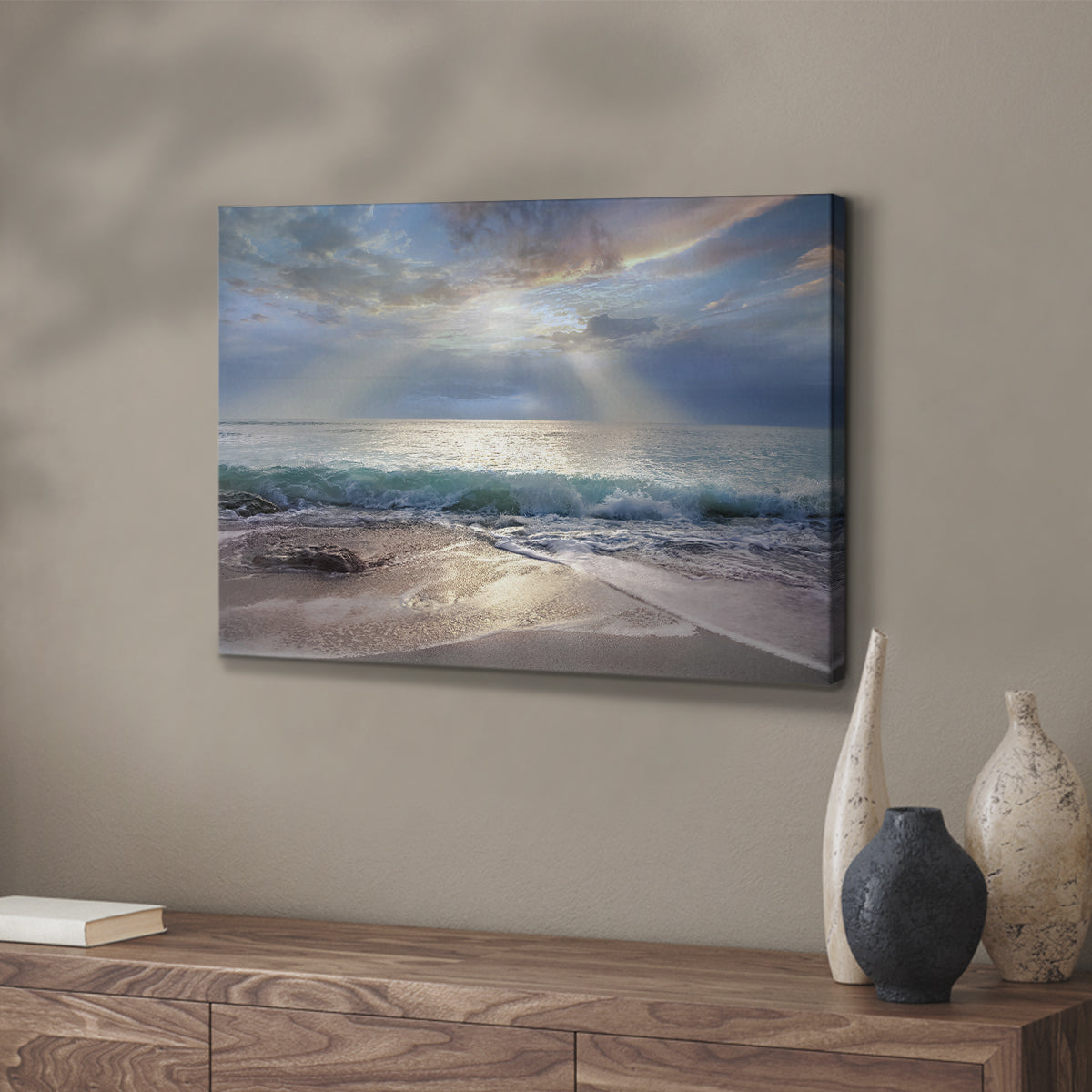 Aqua Blue Morning - Canvas Art Print