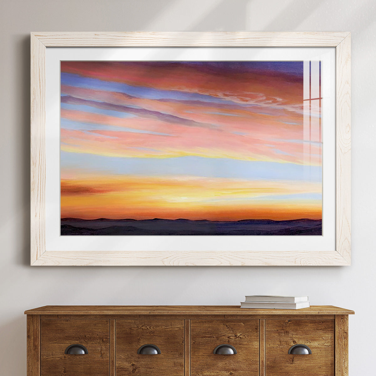 Ignited Dusk III - Barnwood Framed Art Print
